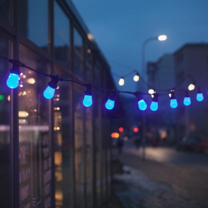Girlanda 5M + 10 LED zestaw niebieski zewnętrzna świetlna ogrodowa