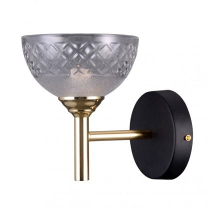Kinket Tomasso ITALUX styl nowoczesny czarny złoty stal kryształ WL-43027-1