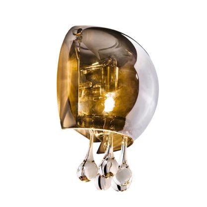Kinkiet Burn Azzardo styl glamour kryształ metal szkło chrom przeźroczysty LW 5204 metal glass chrome/clear