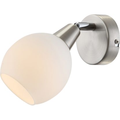 Kinkiet LED ELLIOTT Globo styl nowoczesny nikiel szkło chrom chrom srebrny mleczny 54351-1