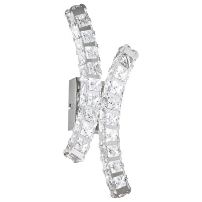 Kinkiet LED TONERIA 24 Eglo styl glamour kryształ stal szlachetna kryształ chrom przeźroczysty 39004