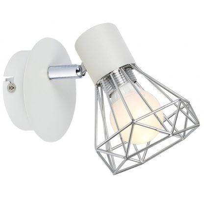 Kinkiet VERVE CANDELLUX 1X40W E14 styl nowoczesny metal biały chrom 91-61331