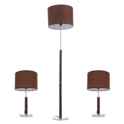 Komplet 3 lamp Barnett Italux styl nowoczesny metal tkanina