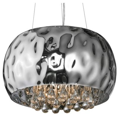 Lampa Przysufitowa Caldo Azzardo styl glamour kryształ metal chrom szkło
