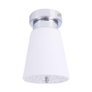 Lampa Przysufitowa Deco 1 Top Plafon Azzardo styl nowoczesny metal szkło biały chrom 1924-1X white metal chrome glass