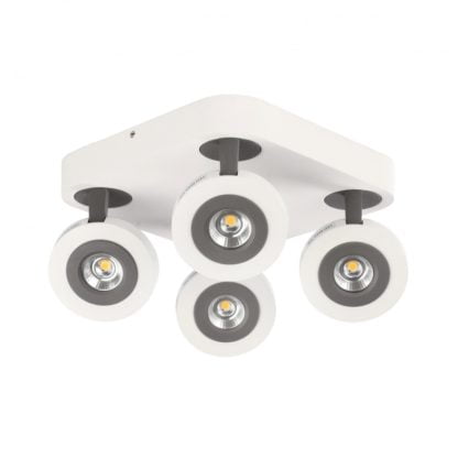 Lampa Przysufitowa Led Enzo 4 Spot Azzardo styl nowoczesny metal aluminium biały szary FH31734S1