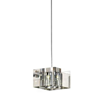 Lampa Wisząca Box 1 Azzardo styl glamour kryształ metal szkło chrom przeźroczysty MP 8516-1 metal glass chrome/clear