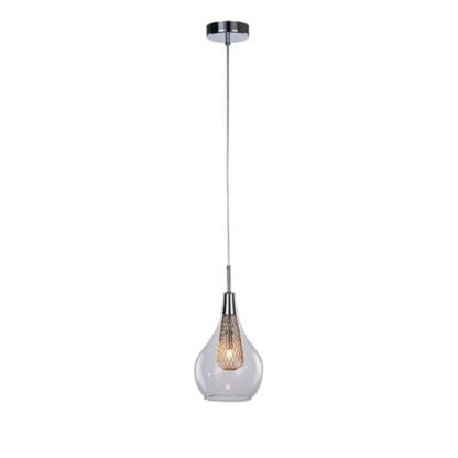 Lampa Wisząca Elektra 1 Azzardo styl nowoczesny industrialny chrom szkło aluminium chrom MD15002028-1A