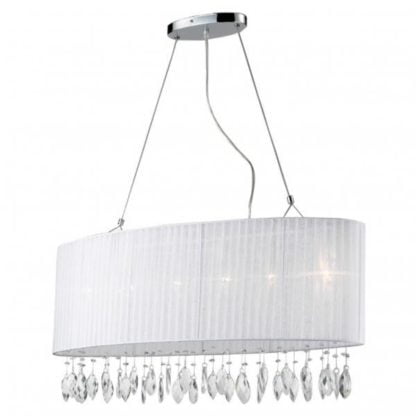 Lampa Wisząca Sidney Azzardo styl glamour kryształ metal kryształ tkanina