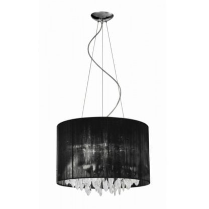 Lampa Wisząca Sidney Azzardo styl glamour kryształ metal kryształ tkanina