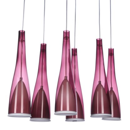 Lampa Wisząca Sunset 6 Azzardo styl nowoczesny szkło metal fioletowy chrom AZ0150