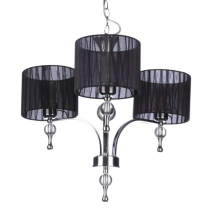 Lampa Wisząca Żyrandol Impress 3 Azzardo styl glamour kryształ metal akryl tkanina