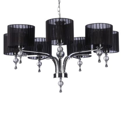 Lampa Wisząca Żyrandol Impress 7 Azzardo styl glamour kryształ metal akryl tkanina