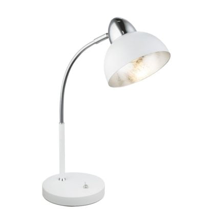 Lampa biurkowa ANITA GLOBO styl nowoczesny metal biały 24703W