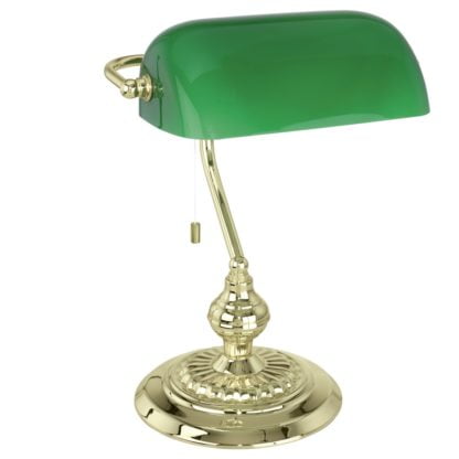 Lampa biurkowa BANKER Eglo styl art deco stal nierdzewna szkło lakierowane