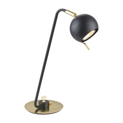 Lampa biurkowa Charissa Italux metal czarny złoty MT-H16049TLK-1-B