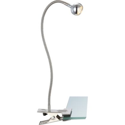 Lampa biurkowa LED SERPENT I Globo styl nowoczesny nikiel metal akryl tworzywo sztuczne srebrny chrom 24109K