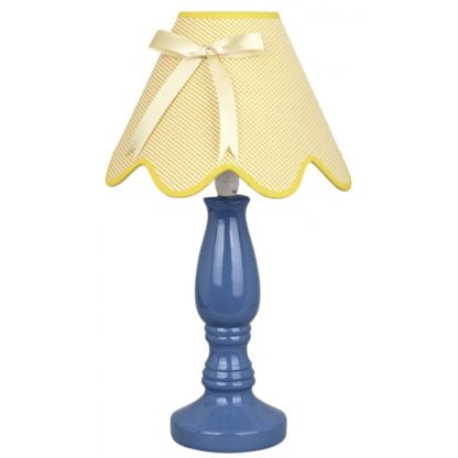 Lampa biurkowa LOLA CANDELLUX 1X40W E14 ceramika pcv żółty niebieski 41-63472