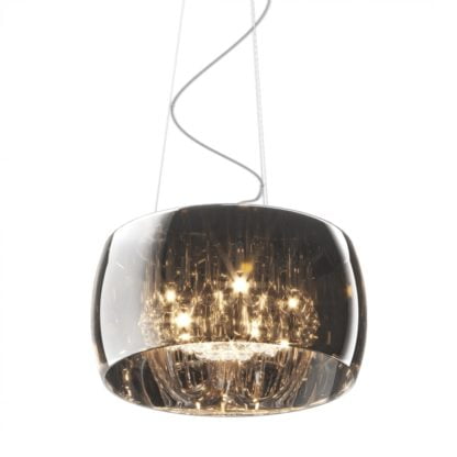 Lampa do salonu CRYSTAL ZUMALINE styl nowoczesny szkło przydymione kryształ chrom P0076-05L-F4FZ