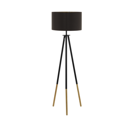 Lampa podłogowa BIDFORD EGLO styl nowoczesny drewno stal brązowy 49148