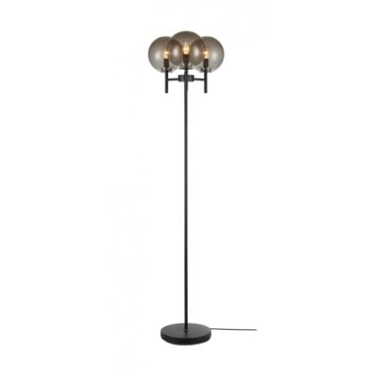 Lampa podłogowa CROWN MARKSLOJD styl designerski metal szkło przydymione czarny 107947