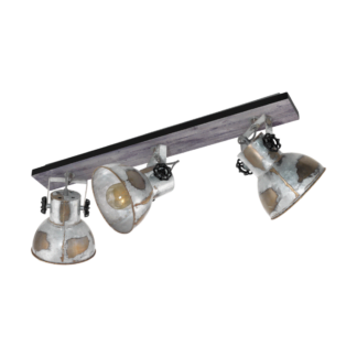 Lampa przysufitowa BARNSTAPLE EGLO styl industrialny stal drewno czarny stalowy 49652