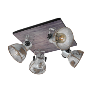 Lampa przysufitowa BARNSTAPLE EGLO styl industrialny stal drewno czarny stalowy 49653