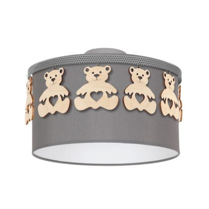 Lampa przysufitowa BEAR MIŚ MILAGRO metal tkanina drewno szary MLP4962