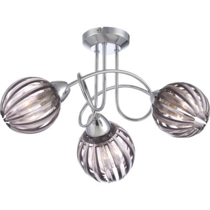 Lampa przysufitowa CAJETAN Globo styl nowoczesny chrom akryl chrom srebrny 63176-3