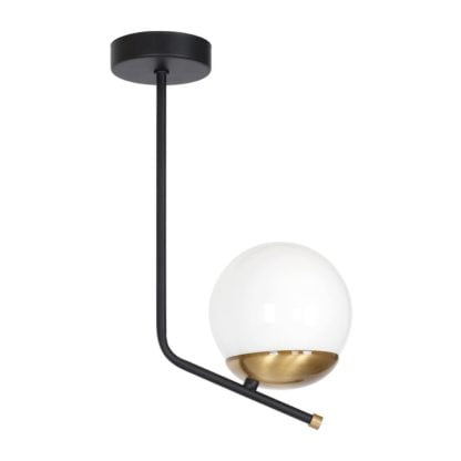 Lampa przysufitowa CARINA MILAGRO styl nowoczesny metal szkło czarny złoty MLP4863
