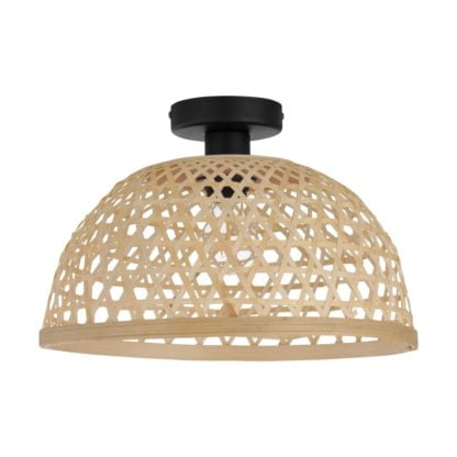 Lampa przysufitowa CLAVERDON EGLO styl ekologiczny skandynawski stal drewno czarny drewniany 43251