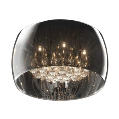 Lampa przysufitowa CRYSTAL ZUMALINE styl nowoczesny szkło przydymione kryształ chrom C0076-05L-F4FZ