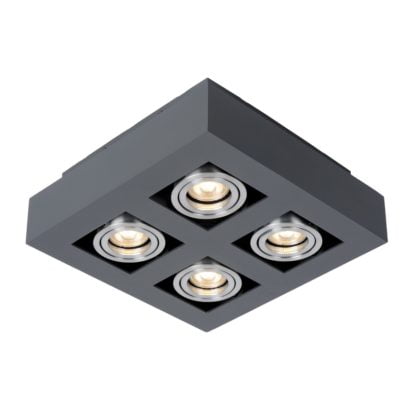 Lampa przysufitowa Casemiro ITALUX styl nowoczesny aluminium stal czarny srebrny IT8002S4-BK/AL