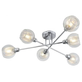 Lampa przysufitowa DIXI CANDELLUX 6X40W E14 chrom 36-61362