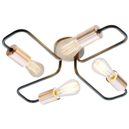 Lampa przysufitowa HERPE CANDELLUX 4X60W E27 stal lakierowana czarny 34-66923