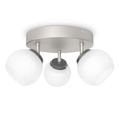 Lampa przysufitowa LED Balla Philips styl nowoczesny szkło metal nikiel mosiężny nikiel 533231716