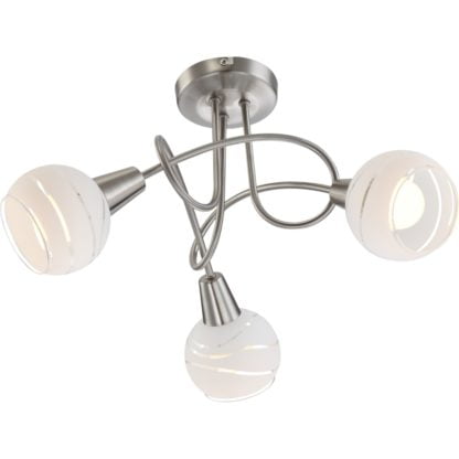 Lampa przysufitowa LED ELLIOTT Globo styl nowoczesny nikiel szkło chrom srebrny biały 54341-3