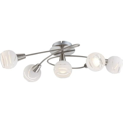Lampa przysufitowa LED ELLIOTT Globo styl nowoczesny nikiel szkło chrom srebrny biały 54341-5