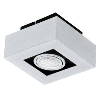 Lampa przysufitowa LED LOKE 1 Eglo styl nowoczesny aluminium stal nierdzewna aluminiowy szczotkowany chrom czarny 91352
