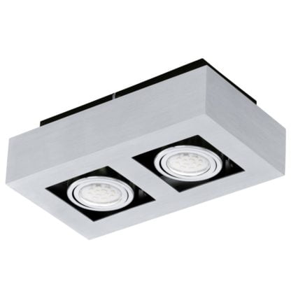 Lampa przysufitowa LED LOKE 1 Eglo styl nowoczesny aluminium stal nierdzewna aluminiowy szczotkowany chrom czarny 91353