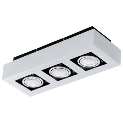 Lampa przysufitowa LED LOKE 1 Eglo styl nowoczesny aluminium stal nierdzewna aluminiowy szczotkowany chrom czarny 91354