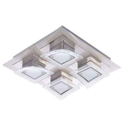 Lampa przysufitowa LED Winston Italux styl nowoczesny stal szkło biały chrom C29560F-4A