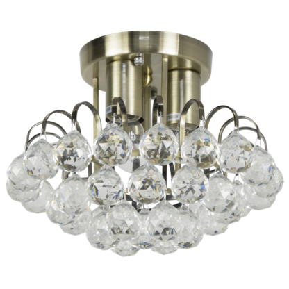 Lampa przysufitowa MONACO S ELEM styl glamour kryształ mosiądz metal szkło 6773/3 21QG