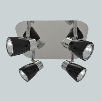 Lampa przysufitowa PETE Vitalux styl nowoczesny metal chrom czarny