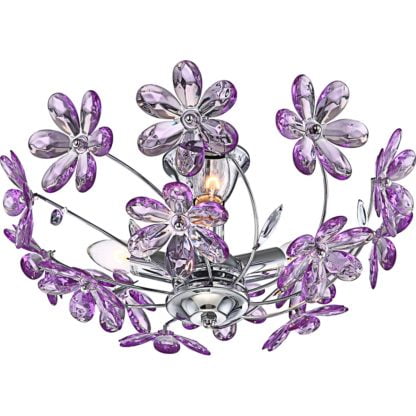 Lampa przysufitowa PURPLE III Globo styl secesyjny chrom akryl fioletowy chrom srebrny 5142