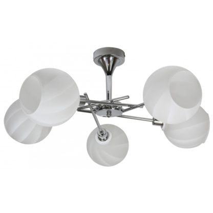 Lampa przysufitowa RAUL CANDELLUX 5X40W E14 CHROM KLOSZ BIAŁY 35-72269