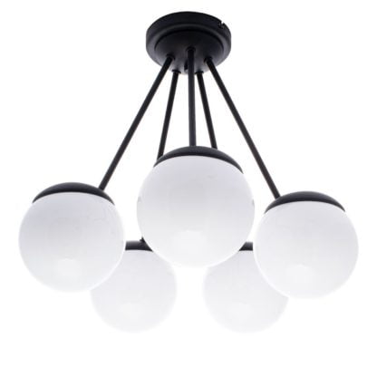 Lampa przysufitowa SFERA MILAGRO styl minimalistyczny metal szkło czarny MLP8861