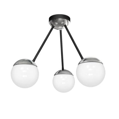 Lampa przysufitowa SFERA MILAGRO styl minimalistyczny metal szkło czarny chrom MLP8876