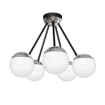 Lampa przysufitowa SFERA MILAGRO styl minimalistyczny metal szkło czarny chrom MLP8877