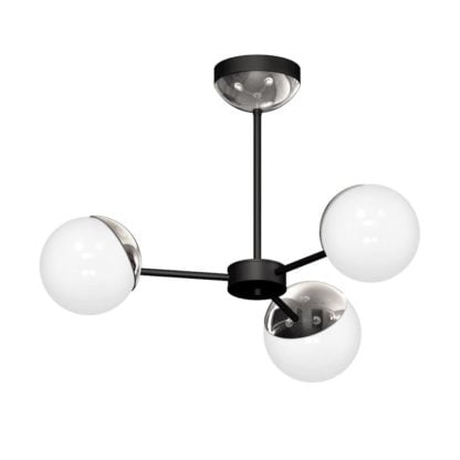 Lampa przysufitowa SFERA MILAGRO styl minimalistyczny metal szkło czarny chrom MLP8881